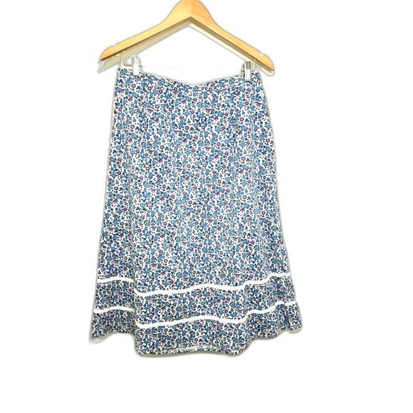 Lanz of Salzburg Floral Midi Skirt Large 100% cotton NWOT prairie cottagecore - Picture 2 of 4